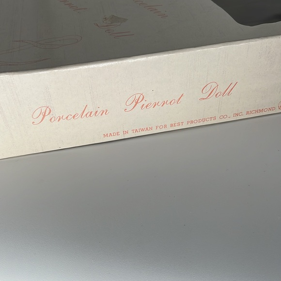 PIERROT Jester Vintage Brand New in Box Porcelain Doll French Mime Clown 15” - Picture 8 of 9